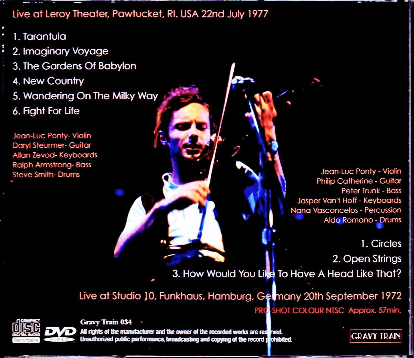 Jean-Luc Ponty/RI, USA 1977 & more