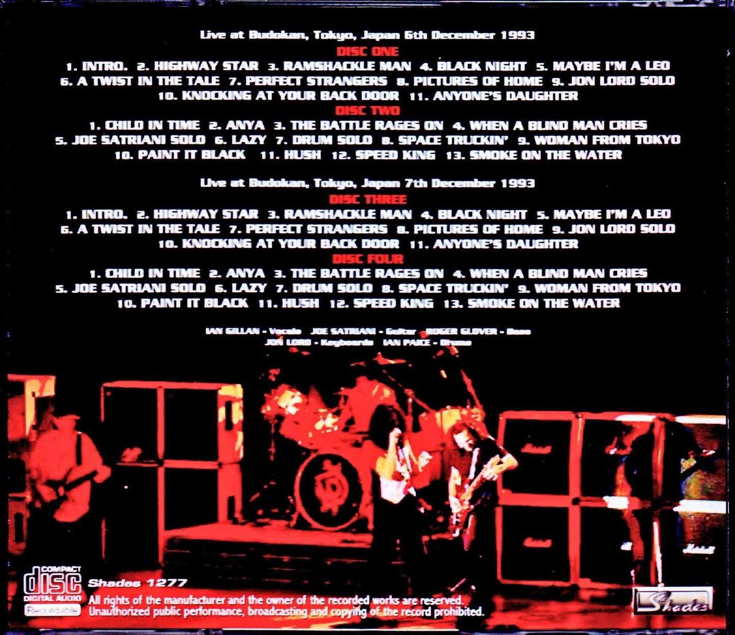 Deep Purple/Tokyo,Japan 1993 2Days Complete Upgrade