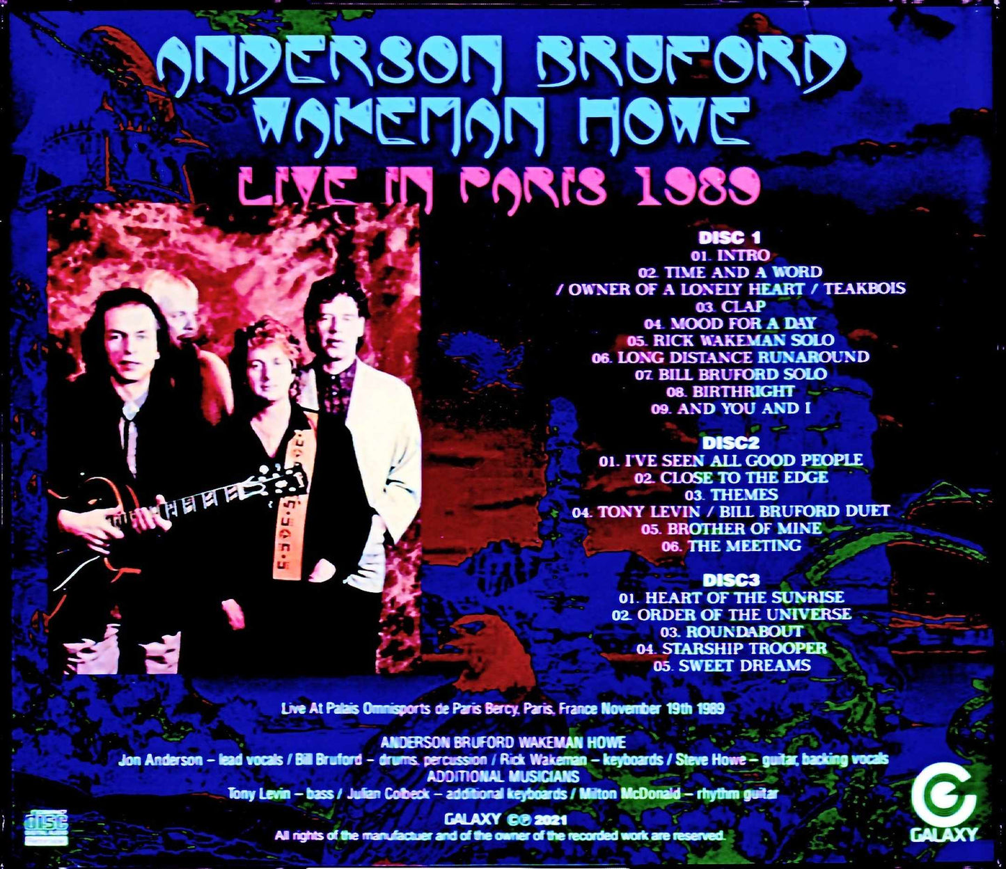 Anderson, Bruford, Wakeman, Howe/France 1989