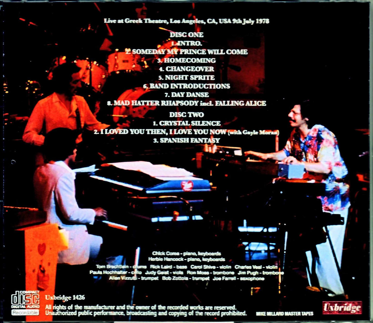 Chick Corea,Herbie Hancock/CA,USA 1978 Mike Millard Master Tapes