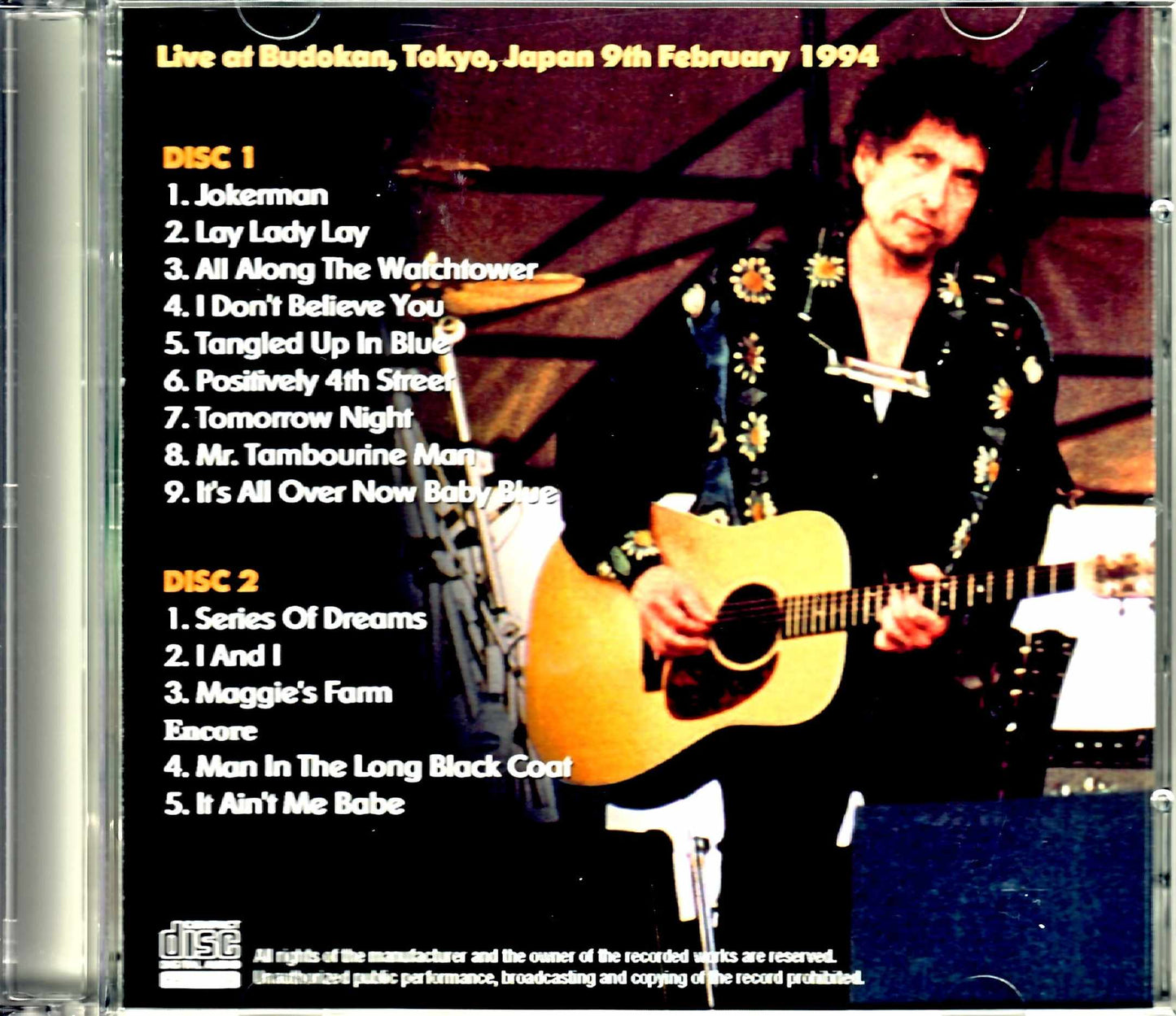 Bob Dylan/Tokyo,Japan 2.9.1994