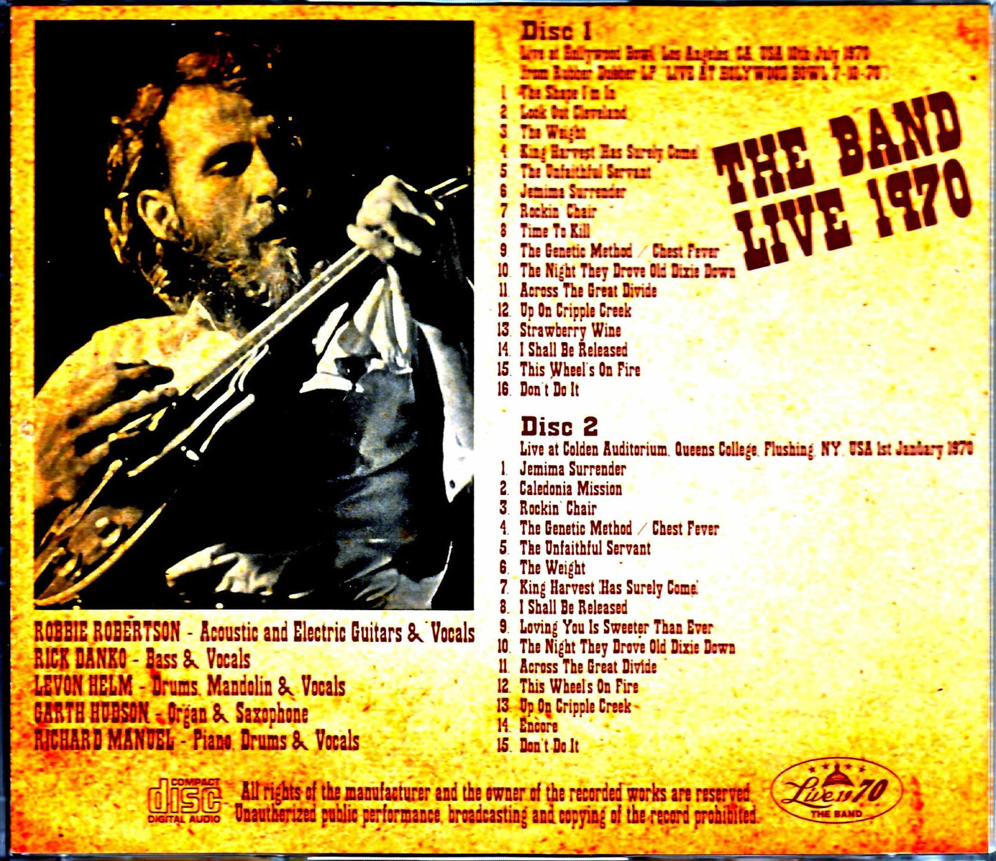 The Band/CA,USA 1970 & more