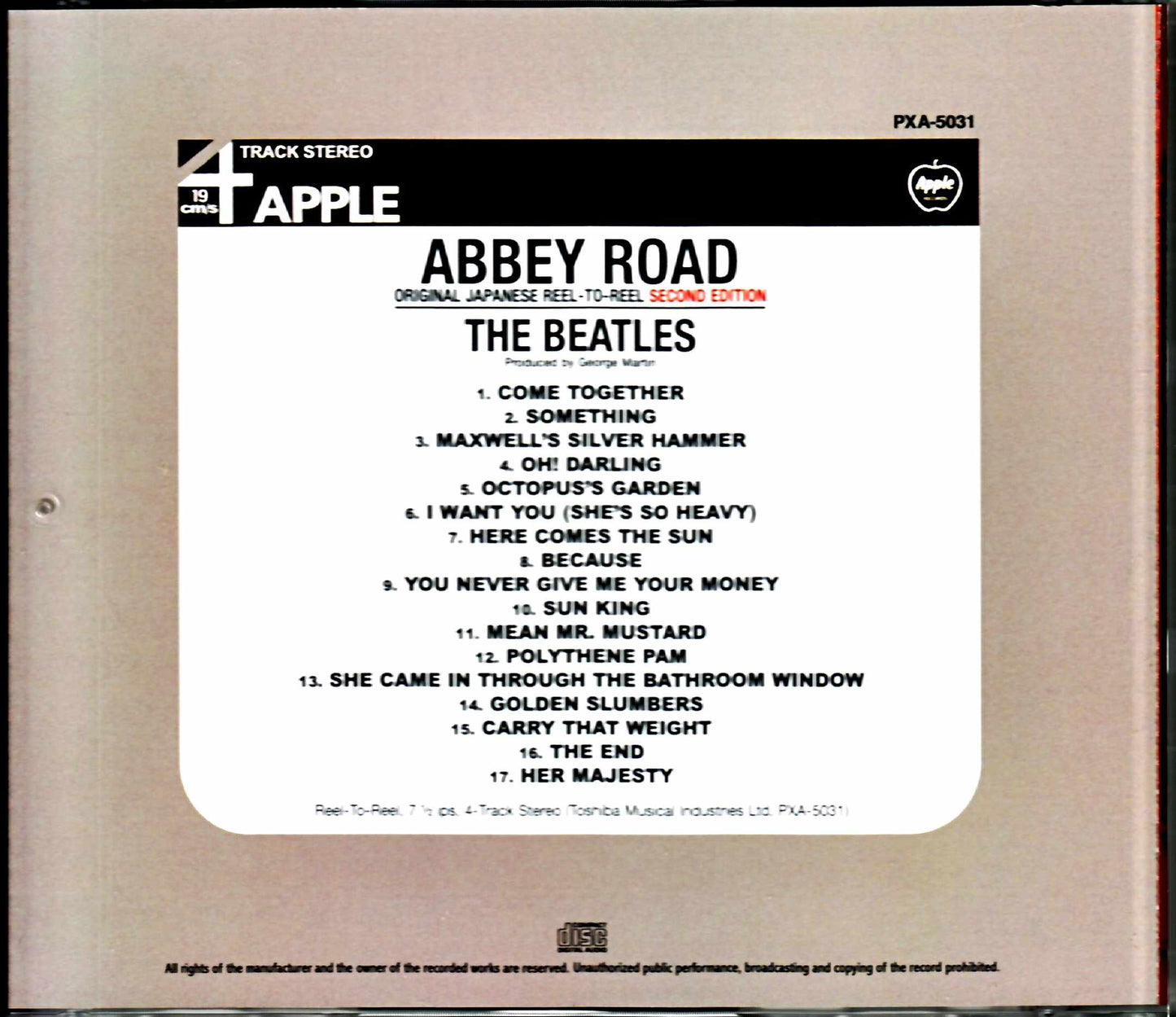 Beatles/Abbey Road Japanese Reel to Reel Upgrade