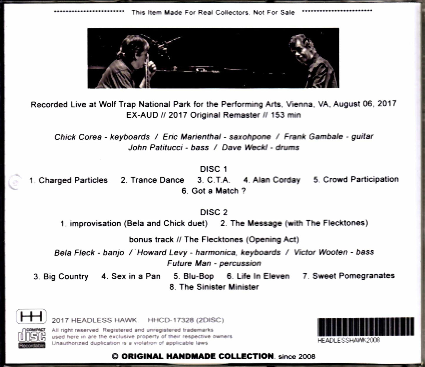 Chick Corea Elektric Band, Bela Fleck/Va 2017 & more
