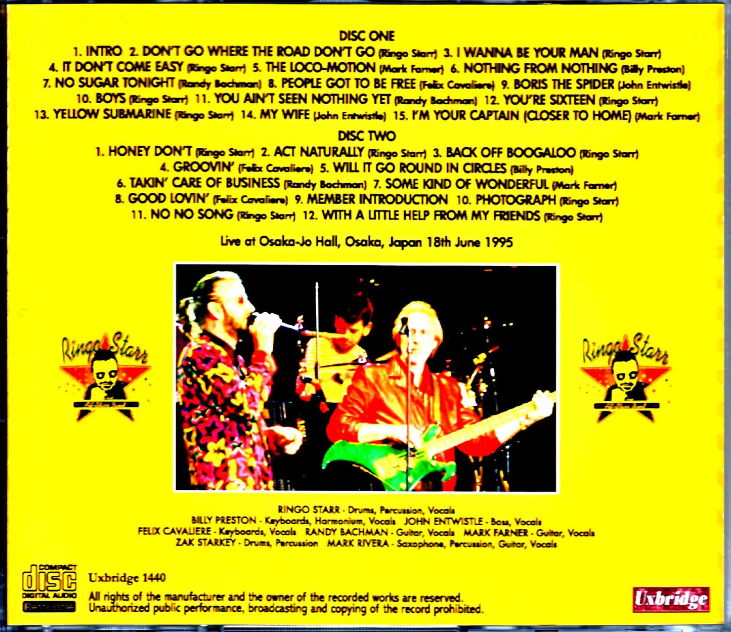 Ringo Starr All-Stars Band/Osaka,Japan 1995 DAT Master