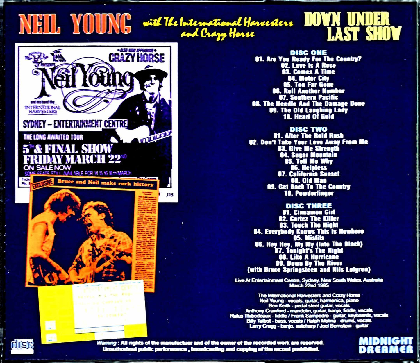 Neil Young with the International Harvestars/Australia 1985 Complete