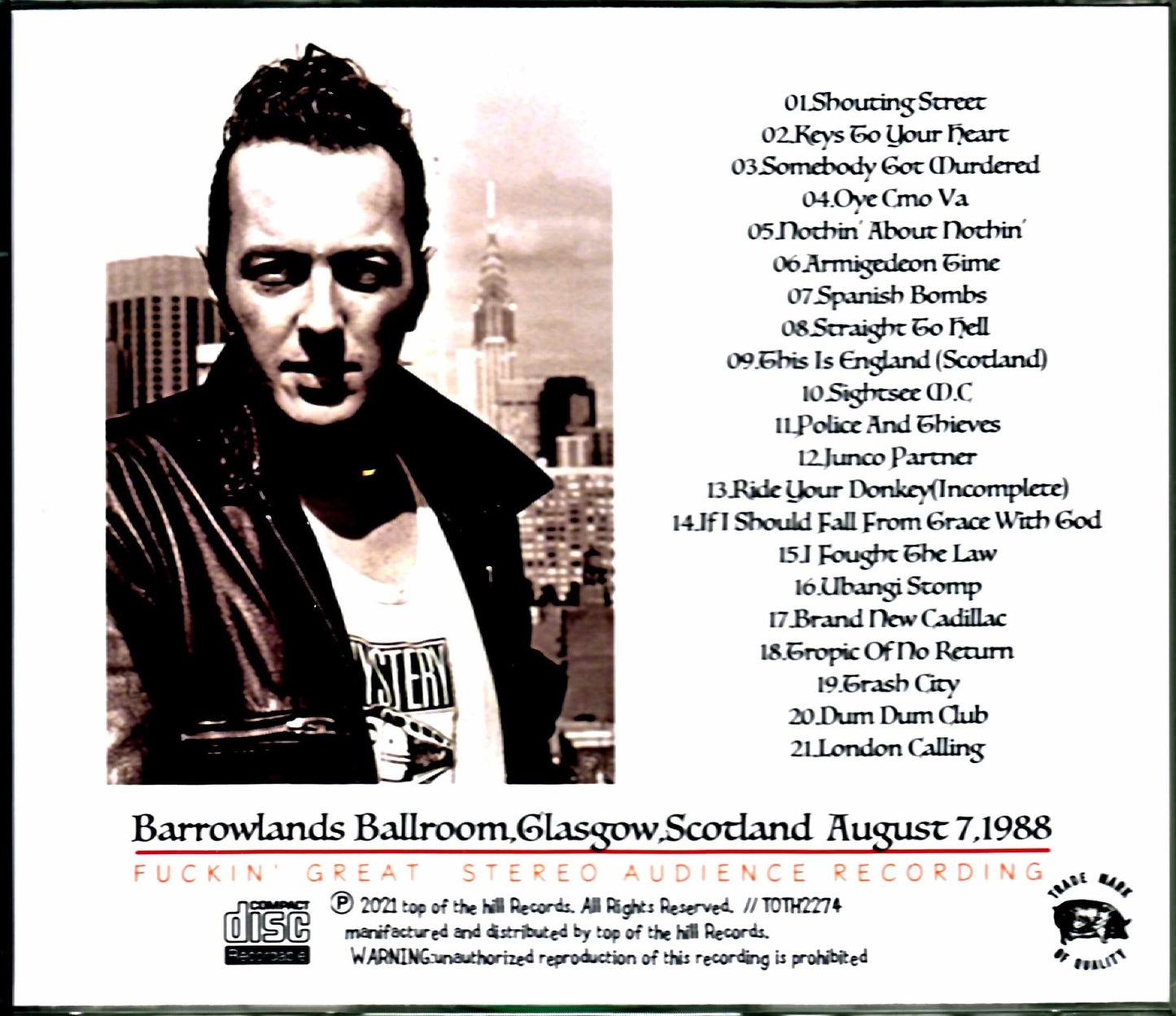 Joe Strummer & the Latino Rockabilly War/Scotland,UK 1988