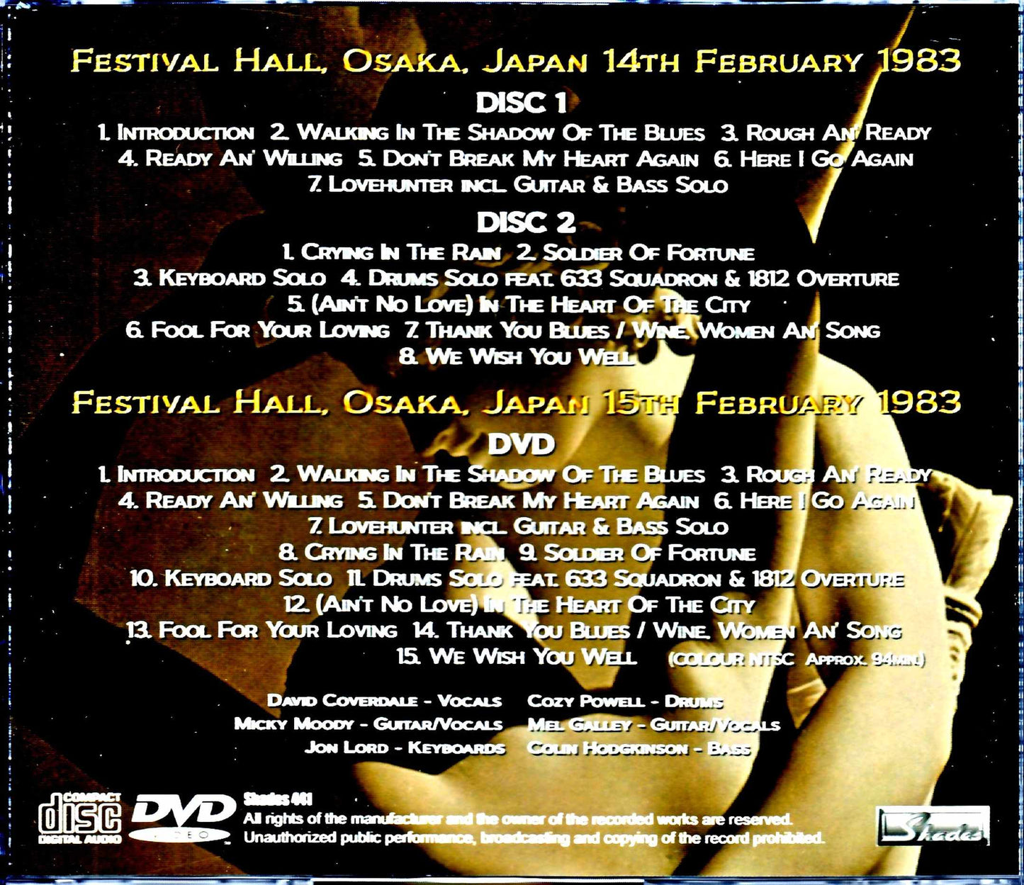 Whitesnake/Osaka,Japan 1983 2Days S & V
