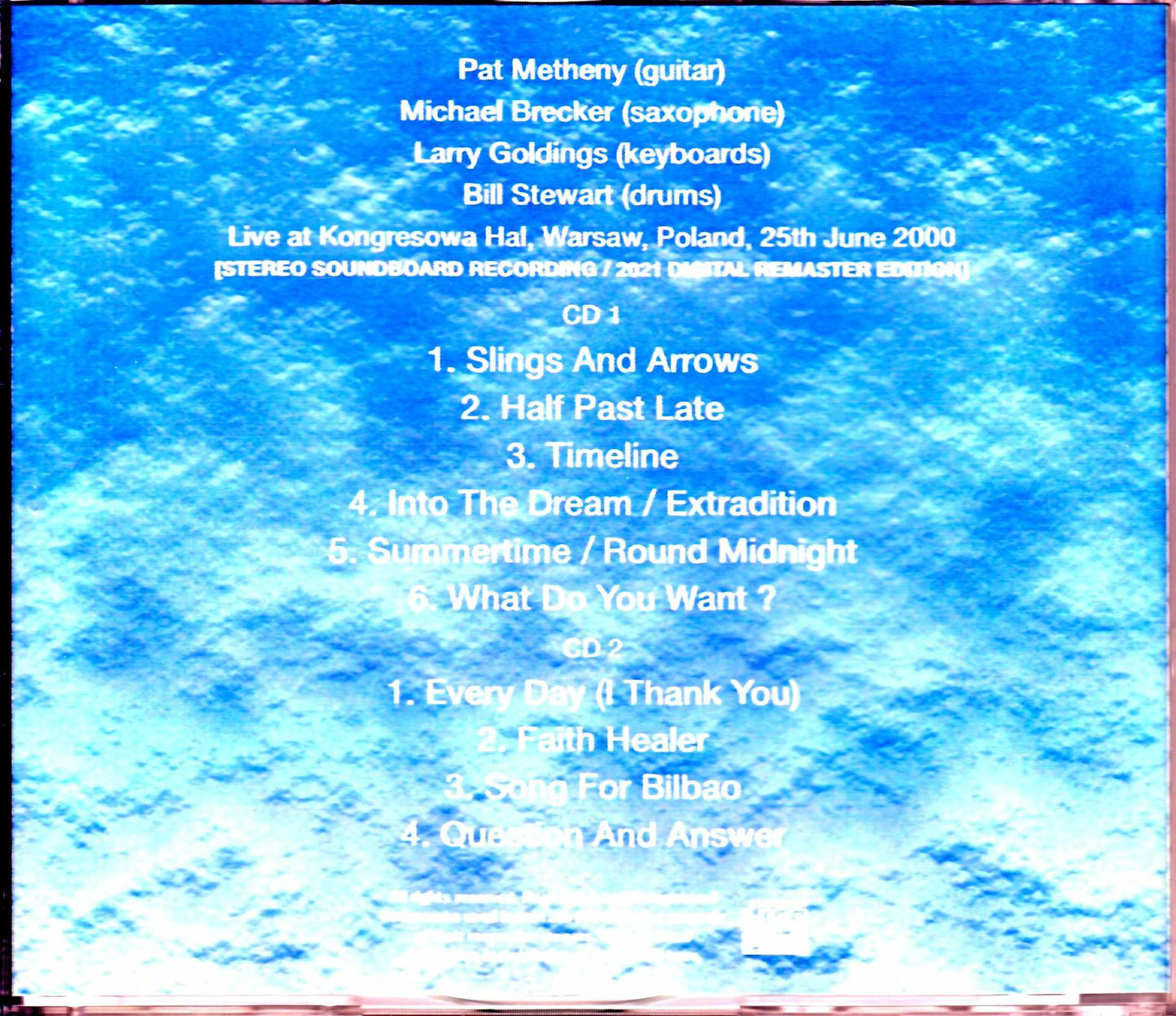 Pat Metheny,Michael Brecker Quartet/Poland 2000 S & V Complete Digital Remaster Edition
