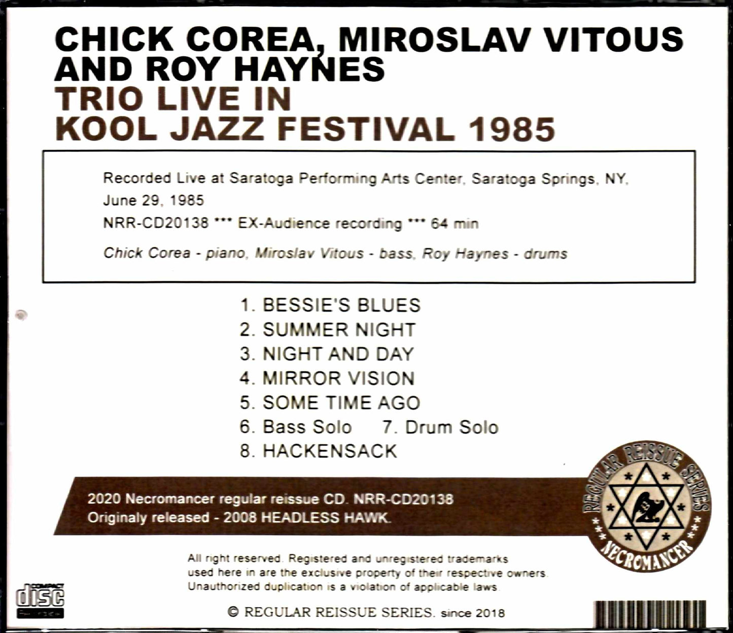 Chick Corea,Miroslav Vitous/NY,USA 1985