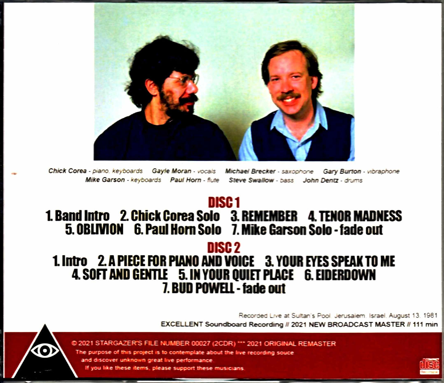 Chick Corea, Michael Brecker/Israel 1981 New Broadcast Master