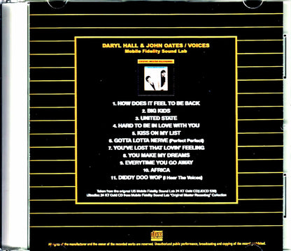 Hall & Oates/Voices Mobile Fidelity Sound Lab