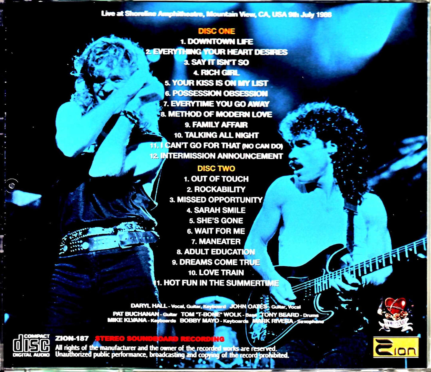 Hall & Oates/CA,USA 1988 Upgrade
