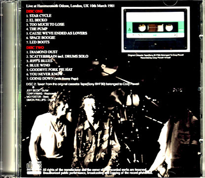 Jeff Beck/London,UK 1981 Recorded by Cozy Powell