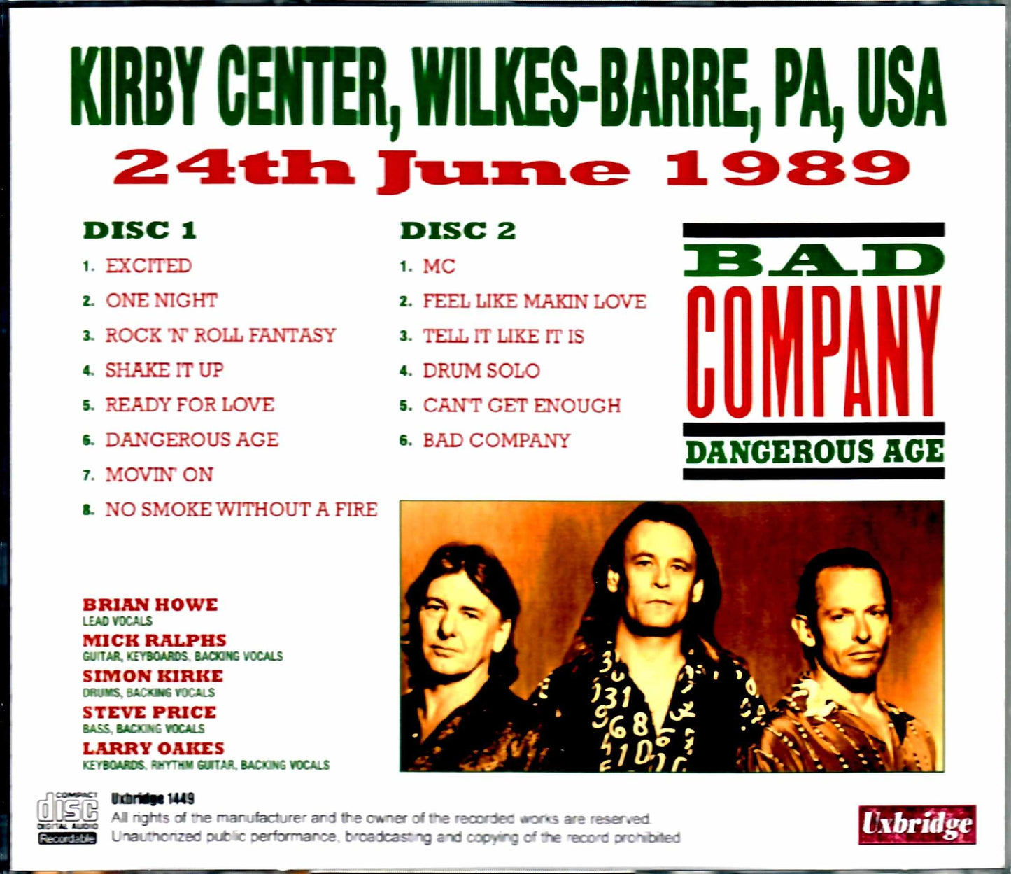 Bad Company/PA, USA 1989