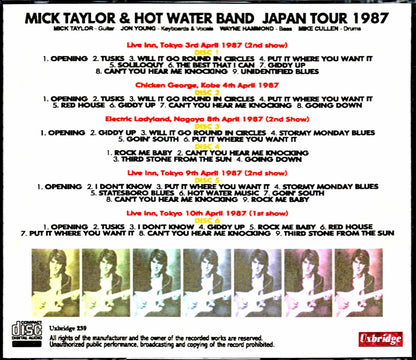 Mick Taylor/Japan Tour Collection 1987