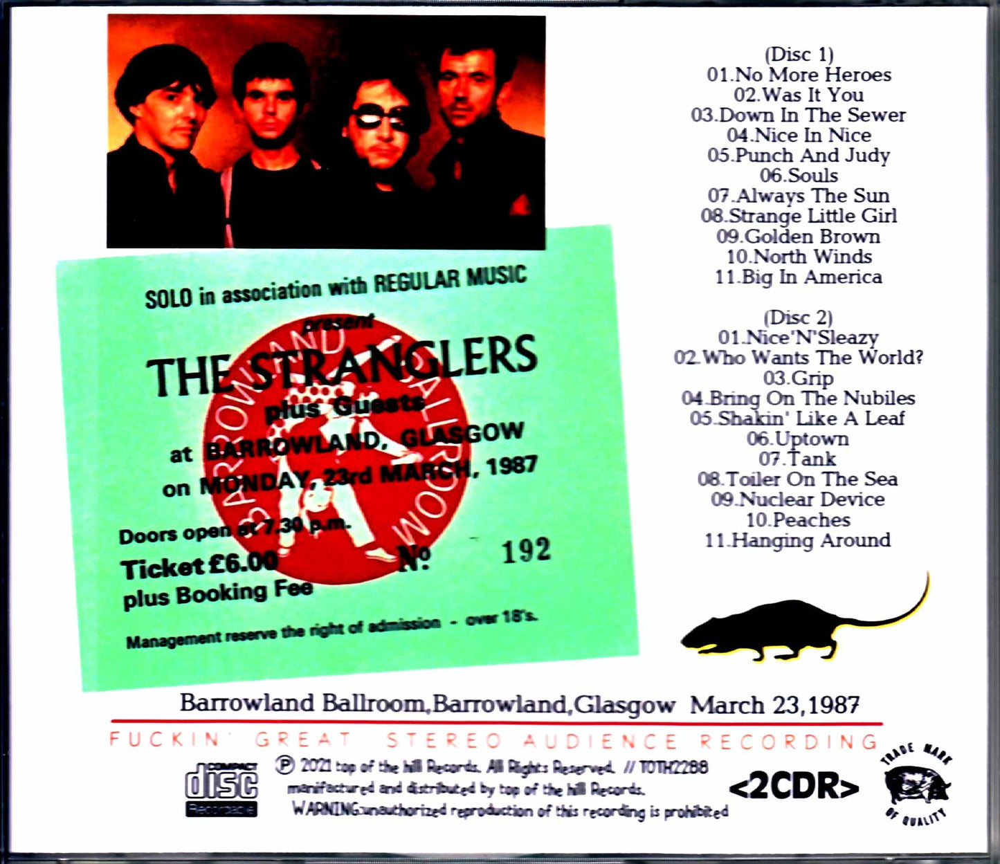 Stranglers/Glasgow,UK 1987