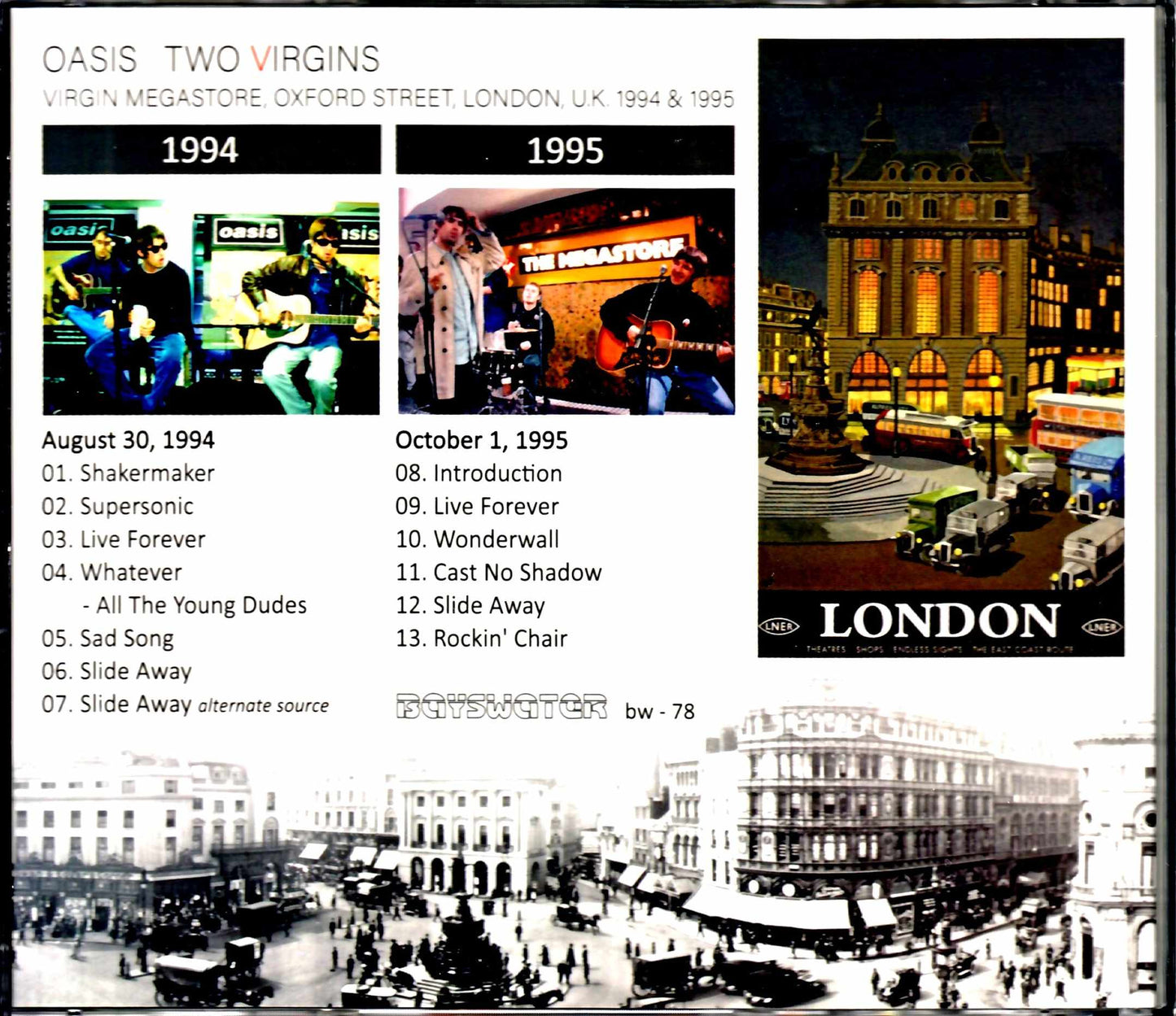 Oasis/Virgin Megastore Instore Live London,UK 1994 & 1995