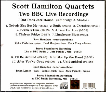 Scott Hamilton Quartets/Unreleased Studio Live & Sessions