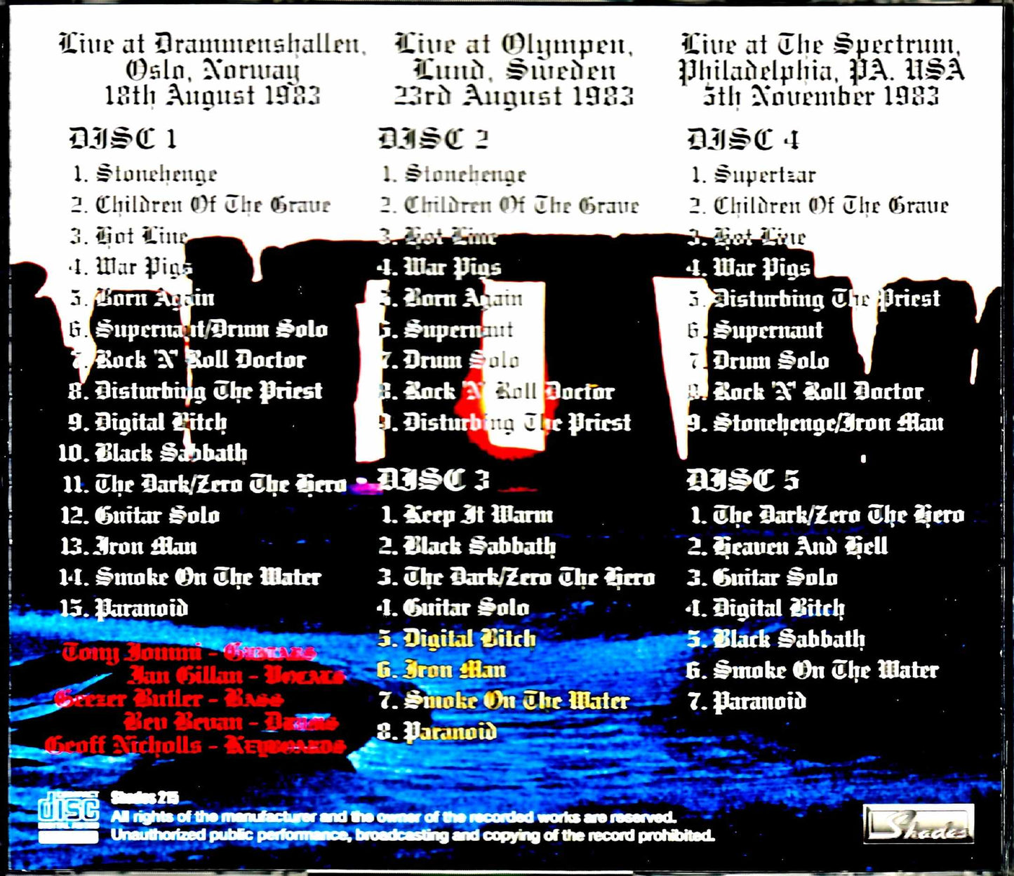 Black Sabbath/Interaction with Ian Gillan North Europe 1983 & more
