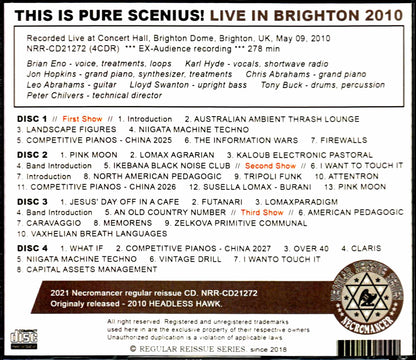 This is Pure Scenius! Brian Eno/UK 2010 First & Second Show Complete