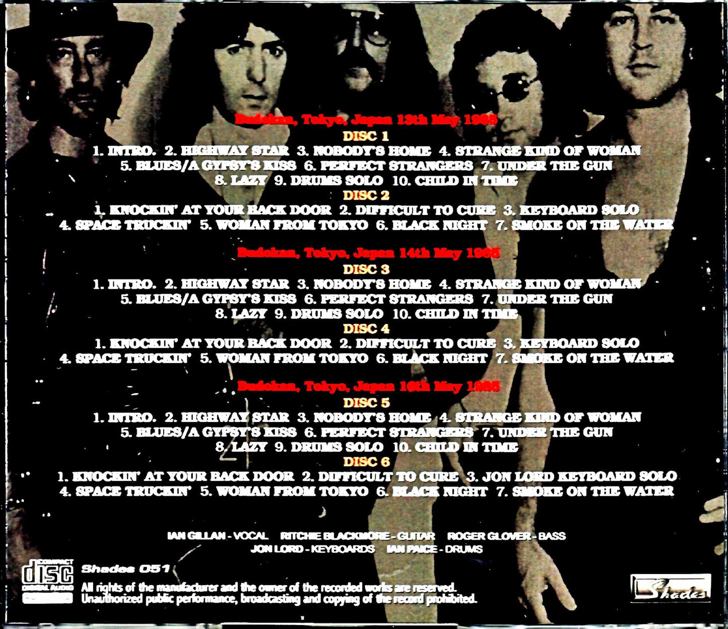 Deep Purple/Tokyo,Japan 1985 3Days Complete
