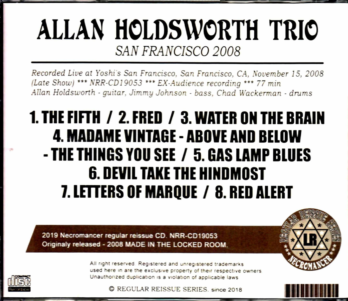 Allan Holdsworth/CA,USA 2008 Late Show