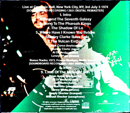 Return to Forever/NY,USA 1974 2021 Digital Remaster