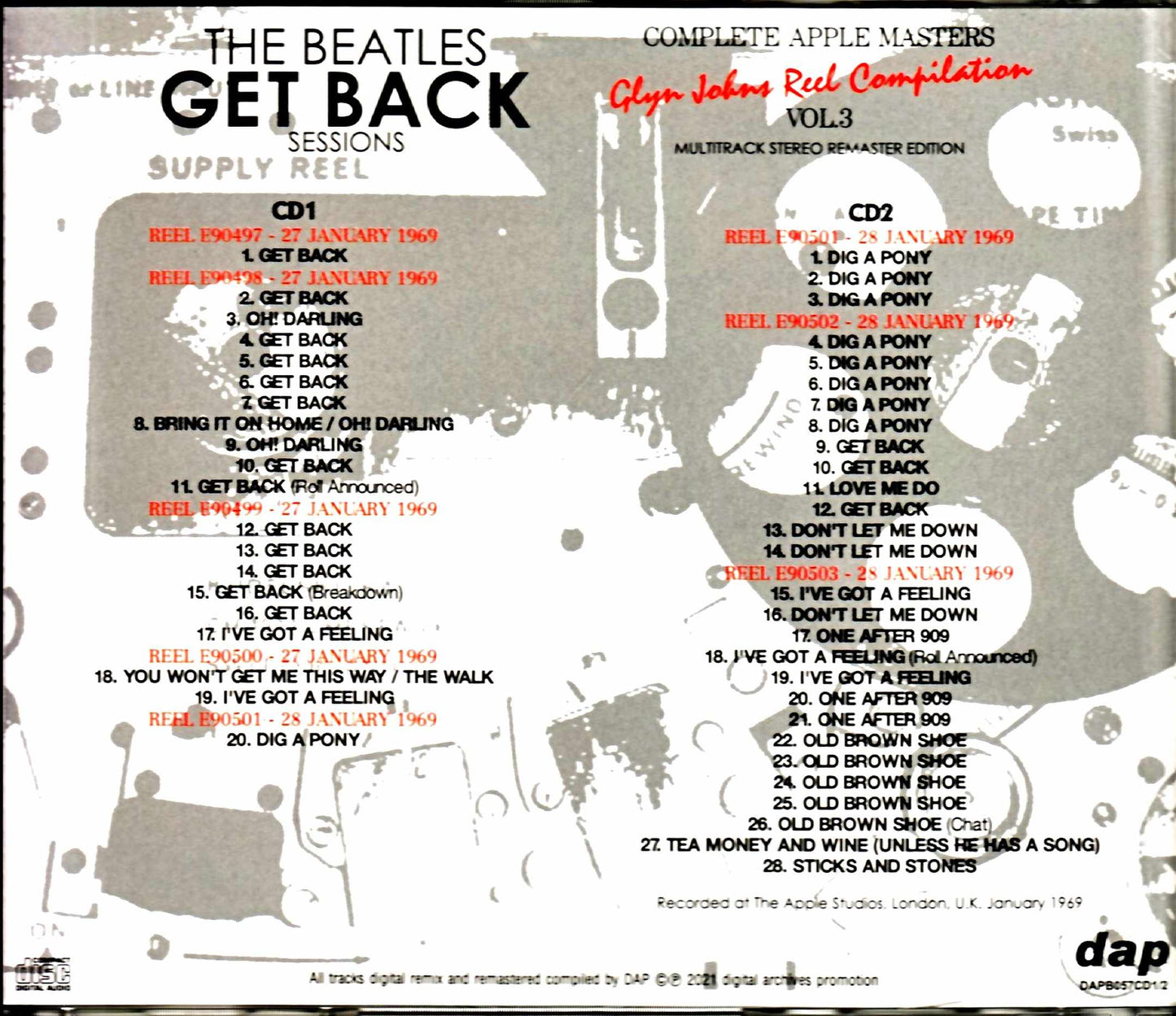 Beatles/Get Back Session Glyn Johns Reel Compilation Vol.3