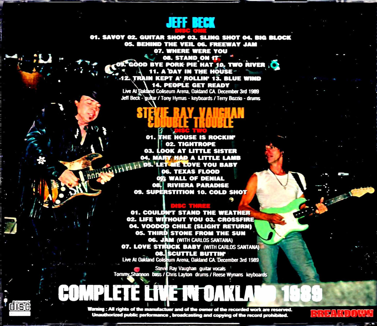 Jeff Beck,Stevie Ray Vaughan/CA,USA 1989 Complete