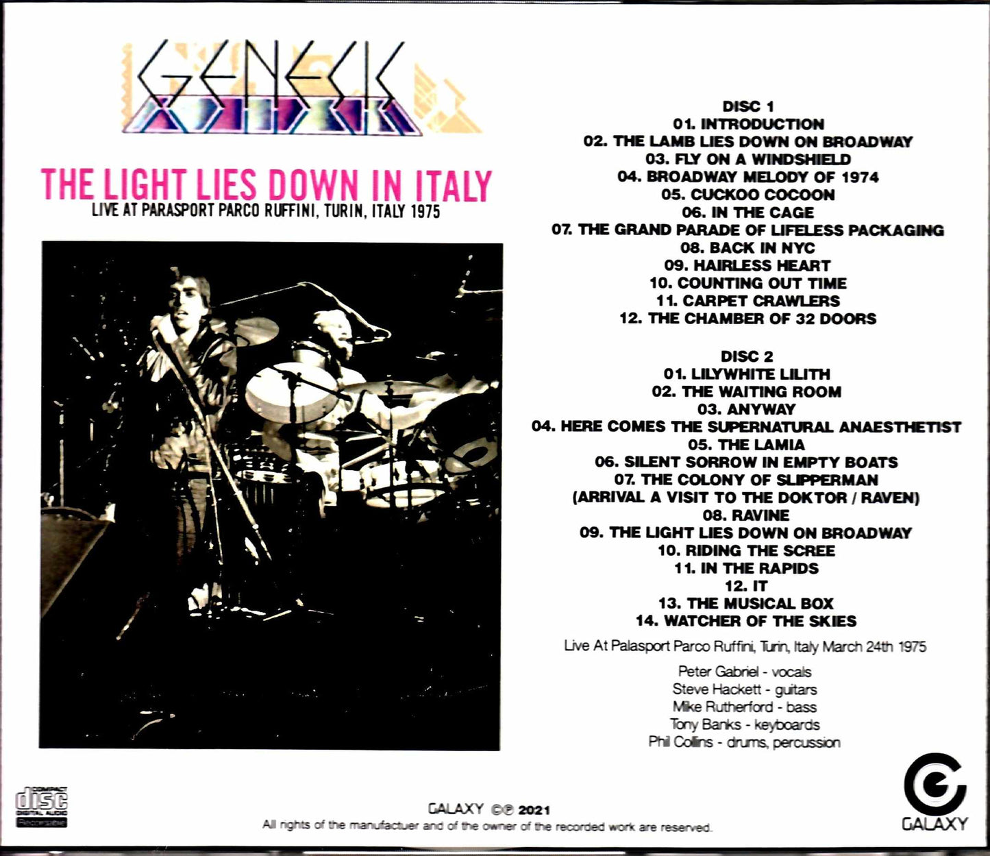 Genesis/Italy 1975