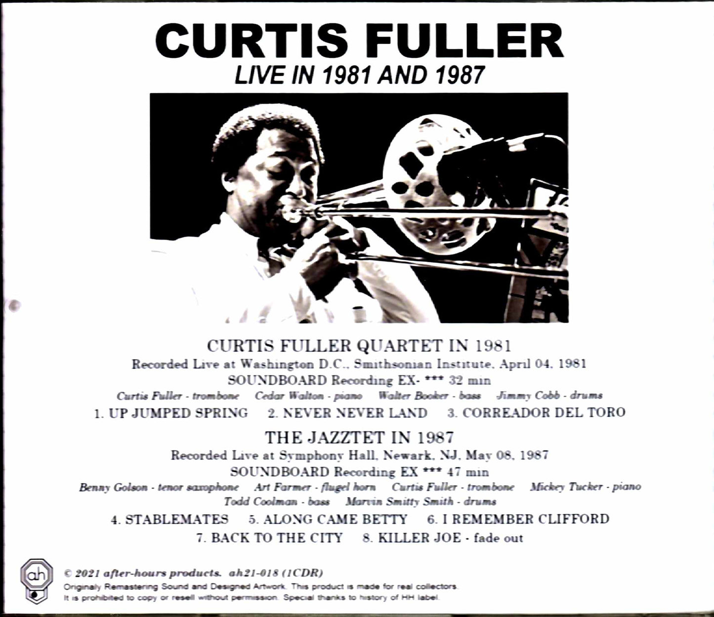 Curtis Fuller Quartet,Cedar Walton/WA,USA 1981 & more