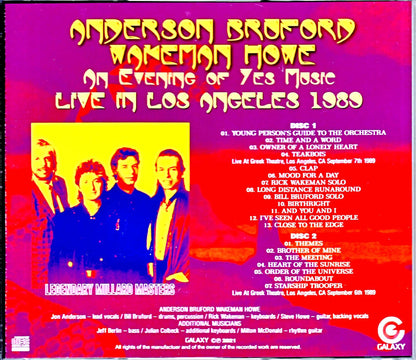 Anderson Bruford Wakeman Howe/CA,USA 1989 Mike Millard Master Tapes