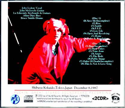 P.I.L. Public Image Limited/Tokyo,Japan 1987