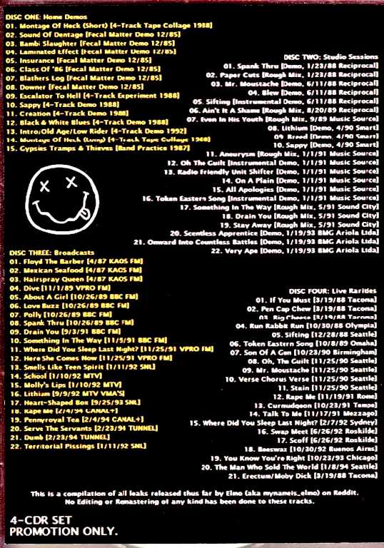 Nirvana/Rare Tracks in 10 Years of Trajectory Rare Tracks 1984-1994