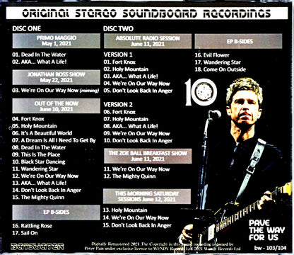 Noel Gallagher's High Flying Birds/Back the Way We Came Promotion Live Collection 2021