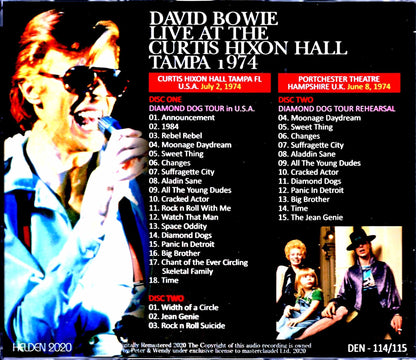 David Bowie/FL,USA 7.2.1974 & more