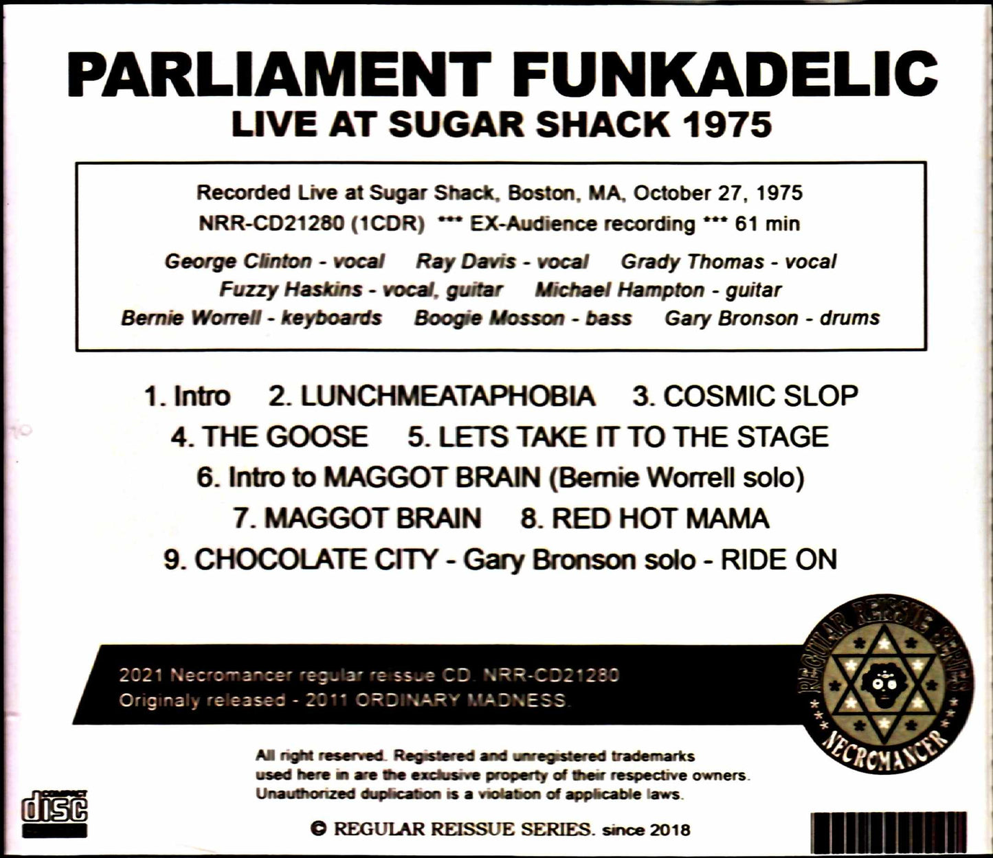 George Clinton Funkadelic Parliament/MA, USA 1975