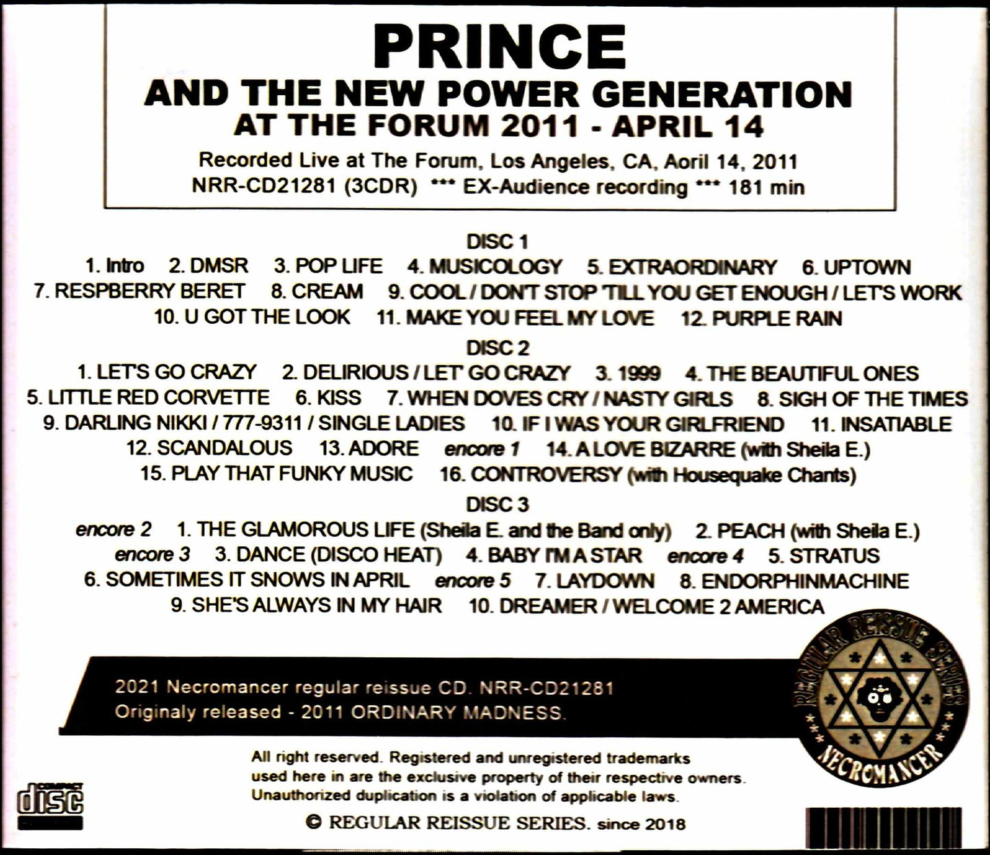 Prince and the New Power Generation/CA,USA 2011 2 Days2