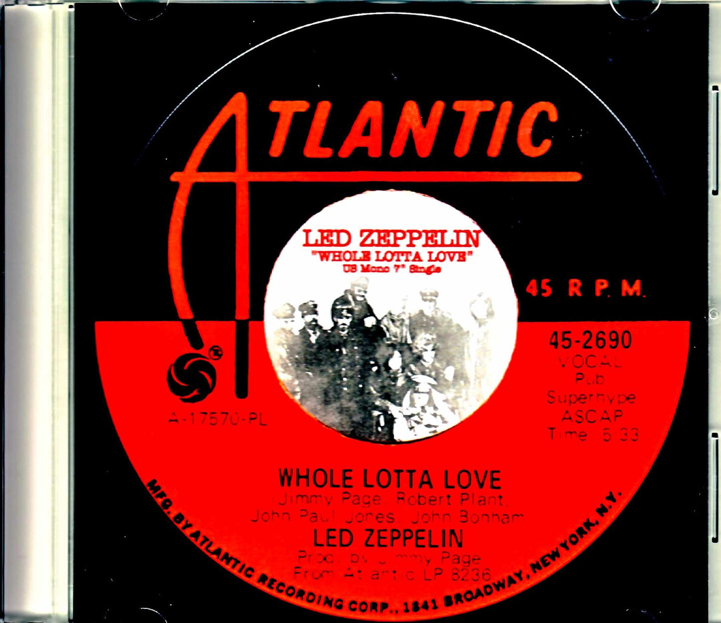 Led Zeppelin/Whole Lotta Love US Promo 7" Single Orihinal 1st Pressing LP