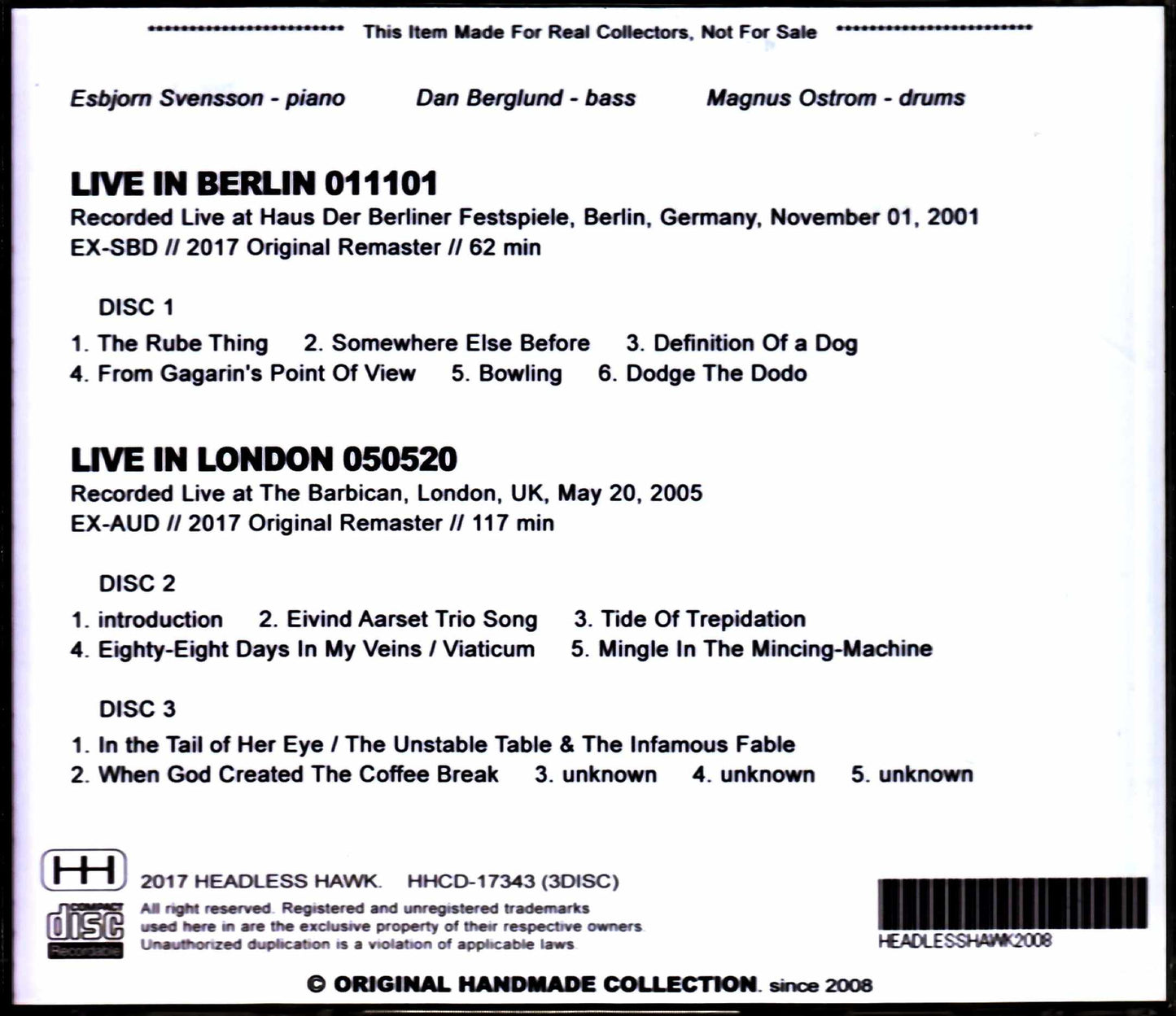 Esbjoern Svensson Trio/Germany 2001 & more