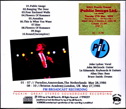 P.I.L. Public Image Limited/Netherlands 1986 & more