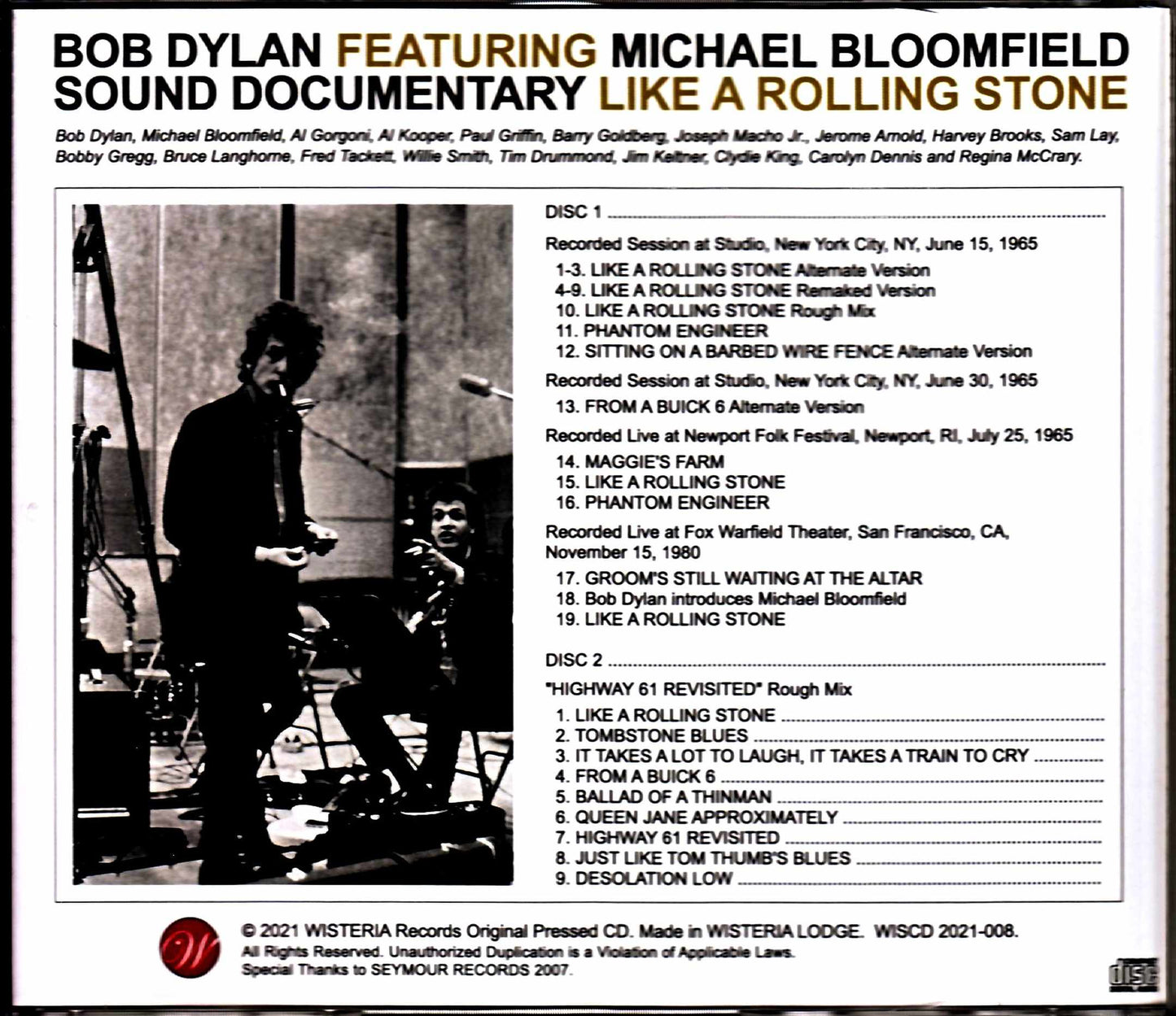 Bob Dylan, Michael Bloomfield/Unreleased Studio Sessions, Alternate Take and Rare Live