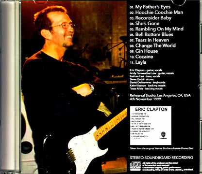 Eric Clapton/CA,USA 1999 Original Warner Brothers Acetate Promo Disc