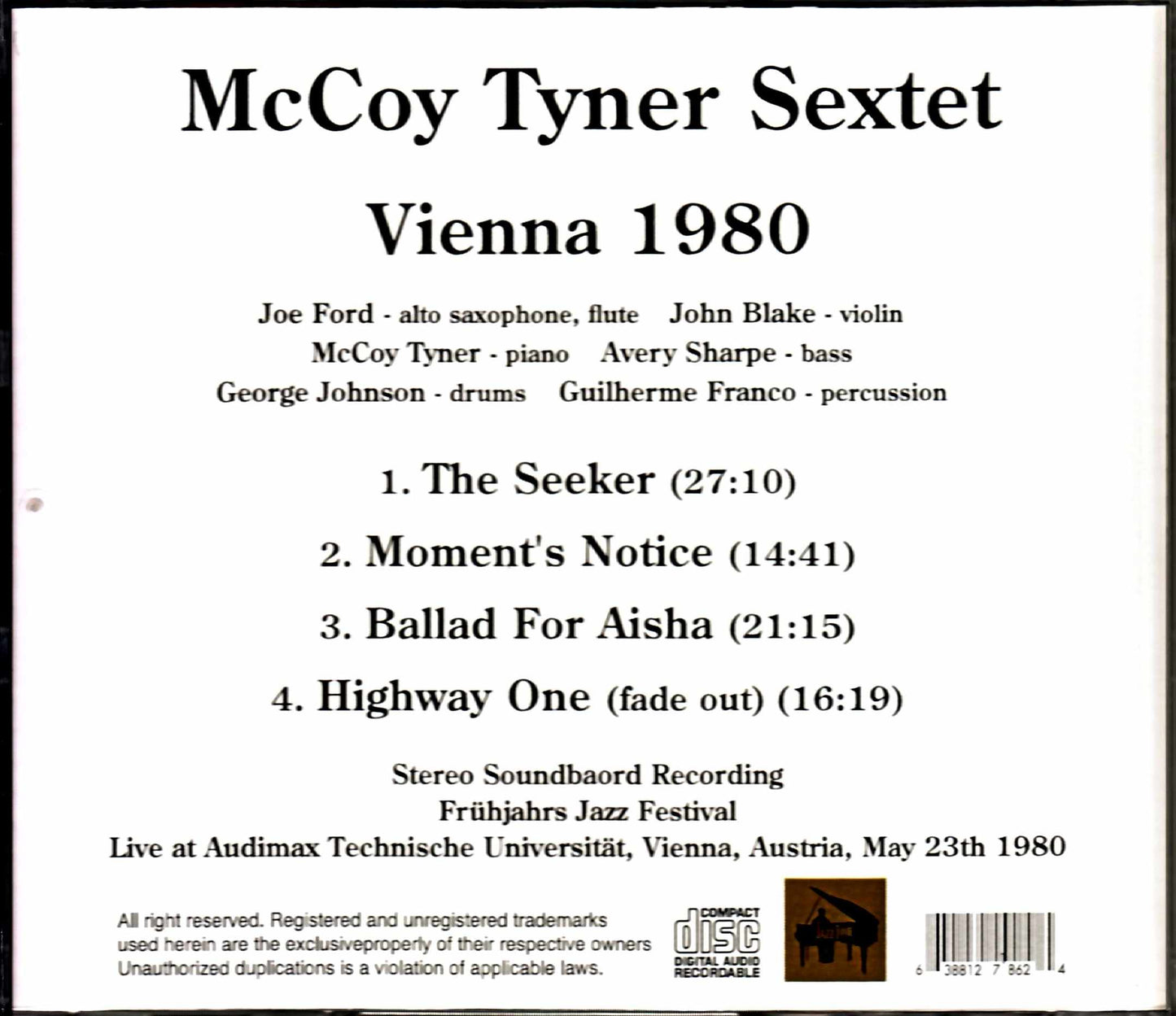 McCoy Tyner Sextet/Austria 1980