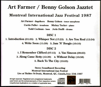 Art Farmer Benny Golson/Canada 1987