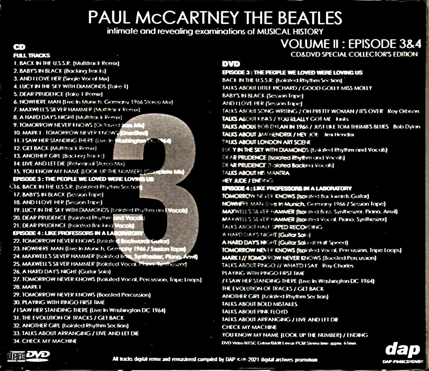 Paul McCartney Beatles/321 Intimate and Revealing of Music History Vol.2