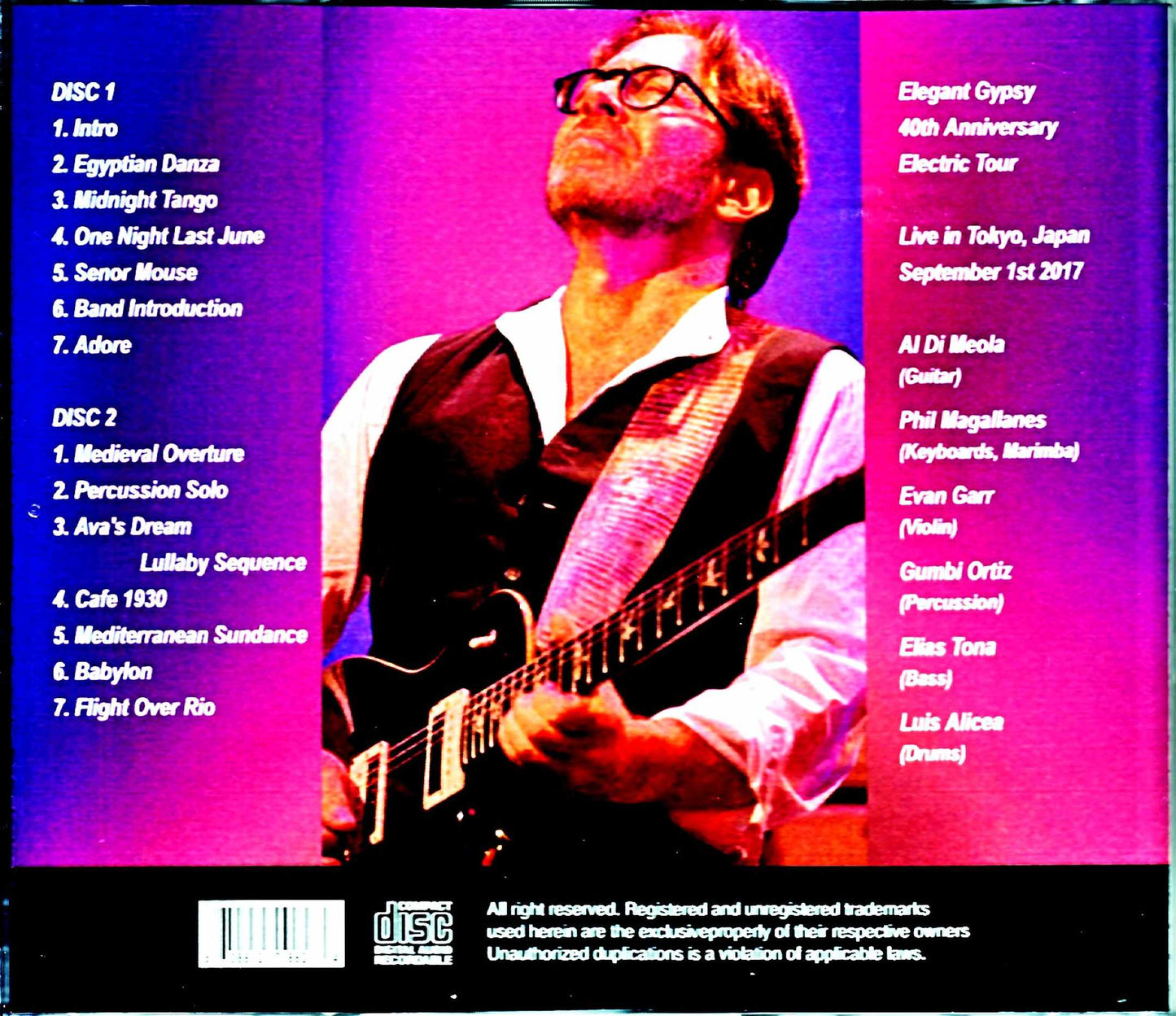 Al Di Meola/Tokyo,Japan 2017 Complete