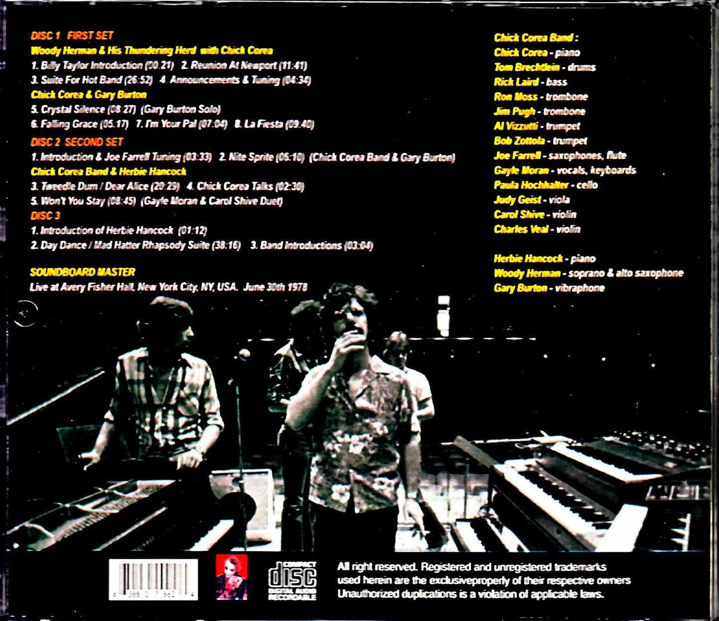 Chick Corea Band, Herbie Hancock/NY, USA 1978