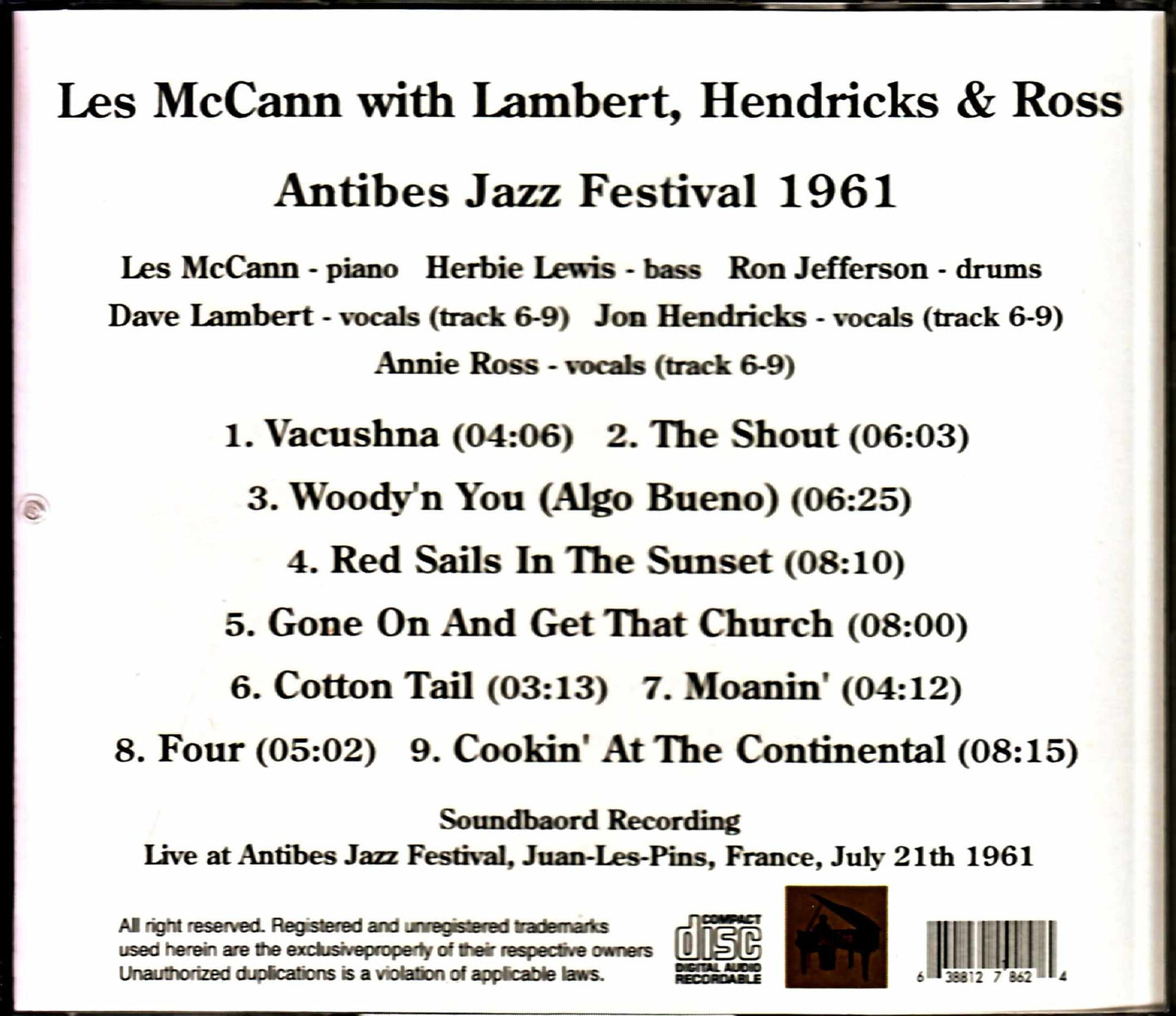 Les McCann Lambert,Hendricks & Ross/France 1961 Complete